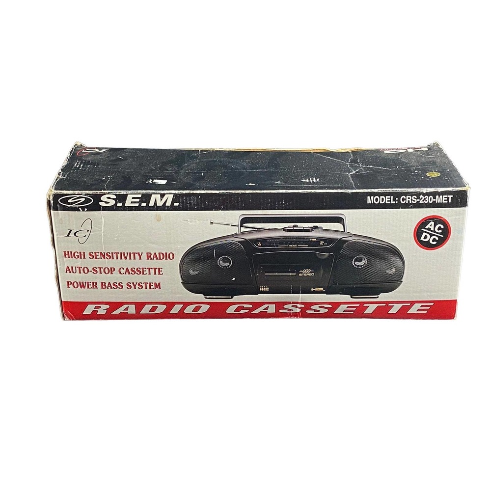 S.E.M Radio cassette model CRS-230-MET auto stop cassete bass power system
